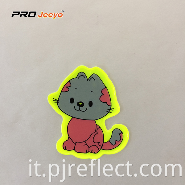 Reflective Adhesive Pvc Cat Shape Stickers For Children Rs Dw008